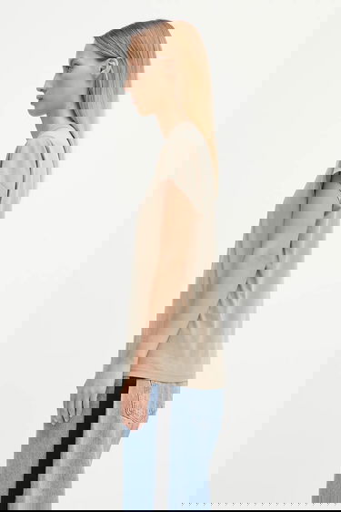 T-paita Rick Owens Rick Owens DRKSHDW Small Level T-Shirt Beige | DS02E7208.RN, 1