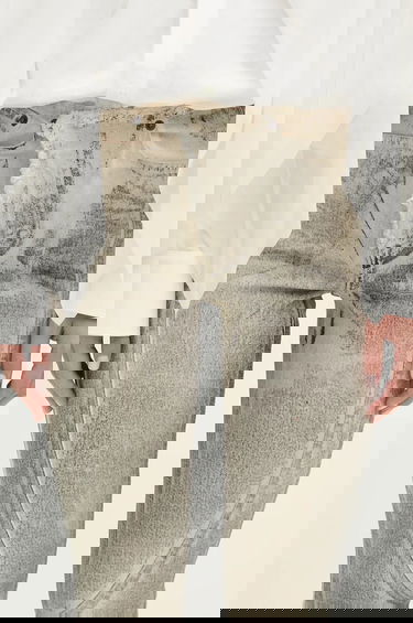 Jeans Ottolinger Ottolinger Raw-Edge Drape Denim Pants, High Waist Harmaa | 1170804921, 3