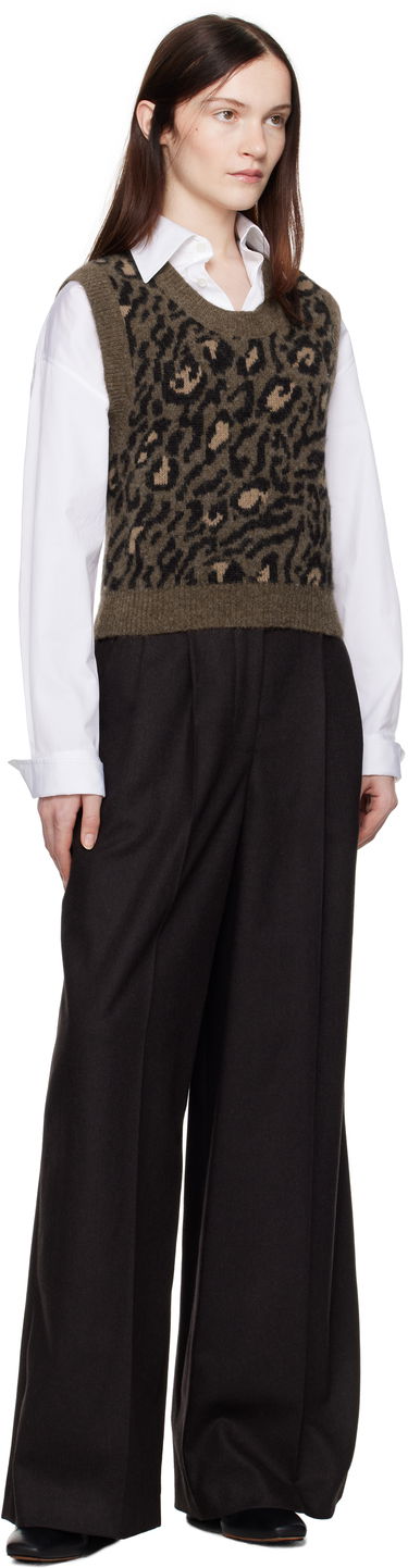 Villapaita A.P.C. Léana Knitted Leopard Print Vest Vihreä | WPAAO-F22325, 3
