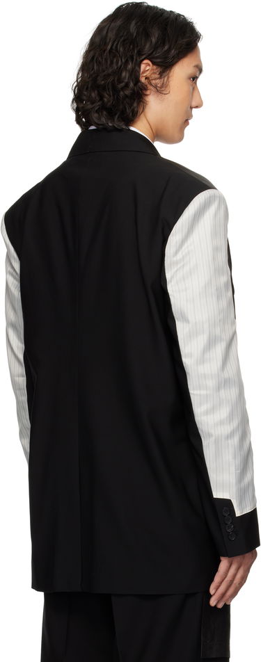 Takit Feng Chen Wang Feng Chen Wang Deconstruction Patchwork Blazer Musta | FUS19JK02, 2
