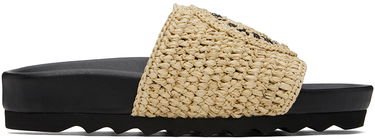 Tennarit ja kengät Stella McCartney Elyse Raffia Logo Slides Musta | 810387AFACL0, 0