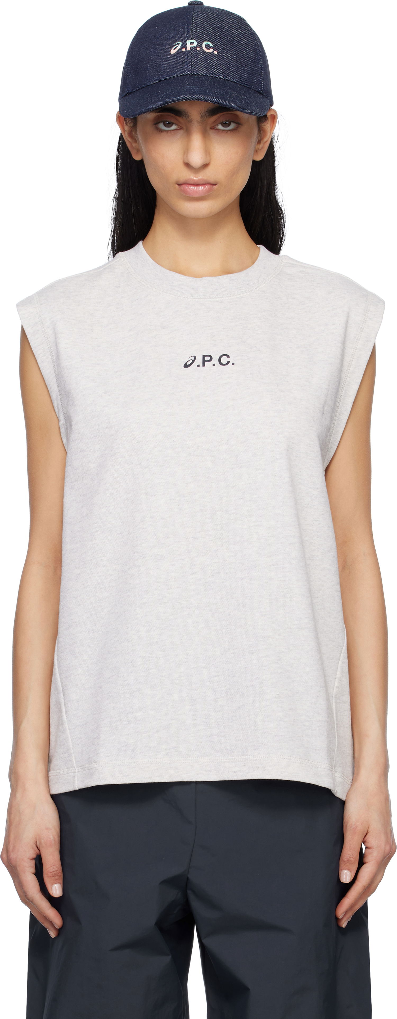 Tankkitoppi A.P.C. A.P.C. ASICS Edition Sky Sleeveless Tank Top Tummansininen | COGWV-M26455, 0