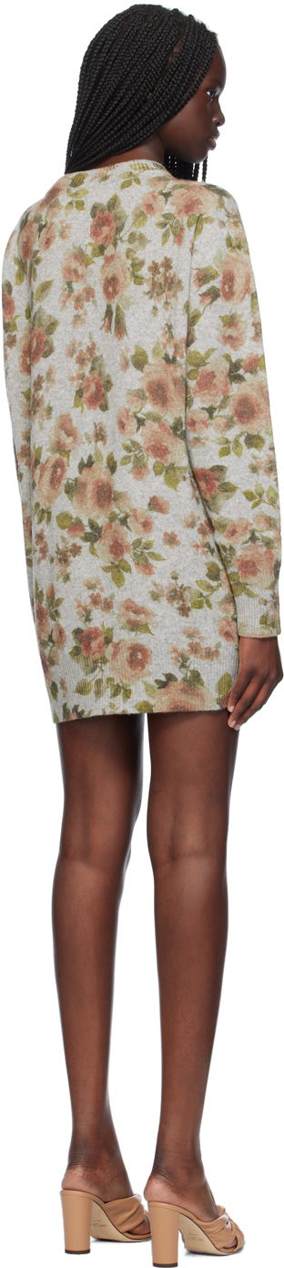 Mekko Blumarine Blumarine Floral Print Minidress Harmaa | A444A236A, 2