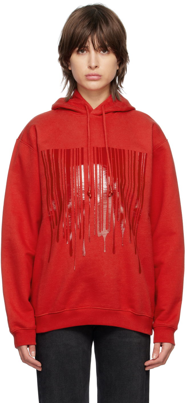 Huppari VETEMENTS Dripping Barcode Graphic Hoodie Punainen | VL16HD440R