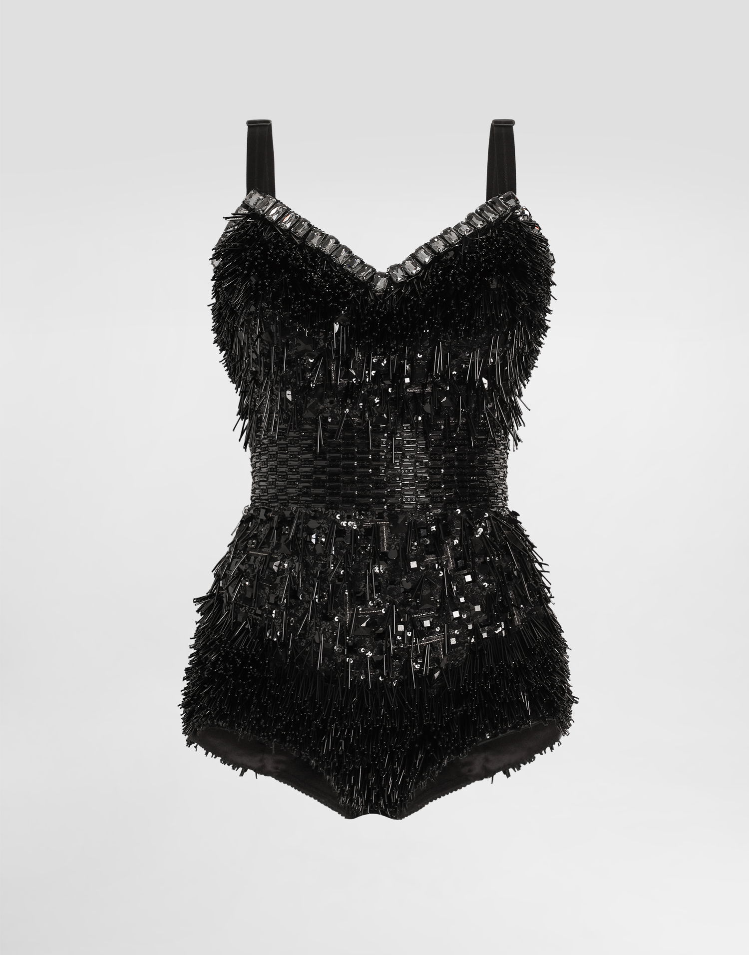 Body Dolce & Gabbana Dolce & Gabbana Sequined and Micro-Beaded Bodysuit Musta | F78JEZGDC0IS9021, 0