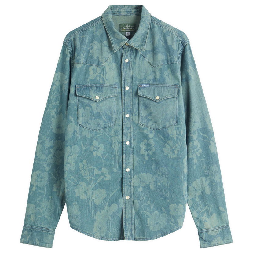 Paita Paul Smith Paul Smith x Lee Jacquard Denim Western Shirt, Size Large Sininen | M1R-WEST-PDENSH-34