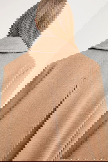 Takit GANNI GANNI Double Faced Wool Double Breasted Blazer Beige | W0876, 5