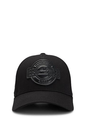 Korkki BOSS Porsche x BOSS Cotton Baseball Cap with Co-Branded Patch Musta | 50547041