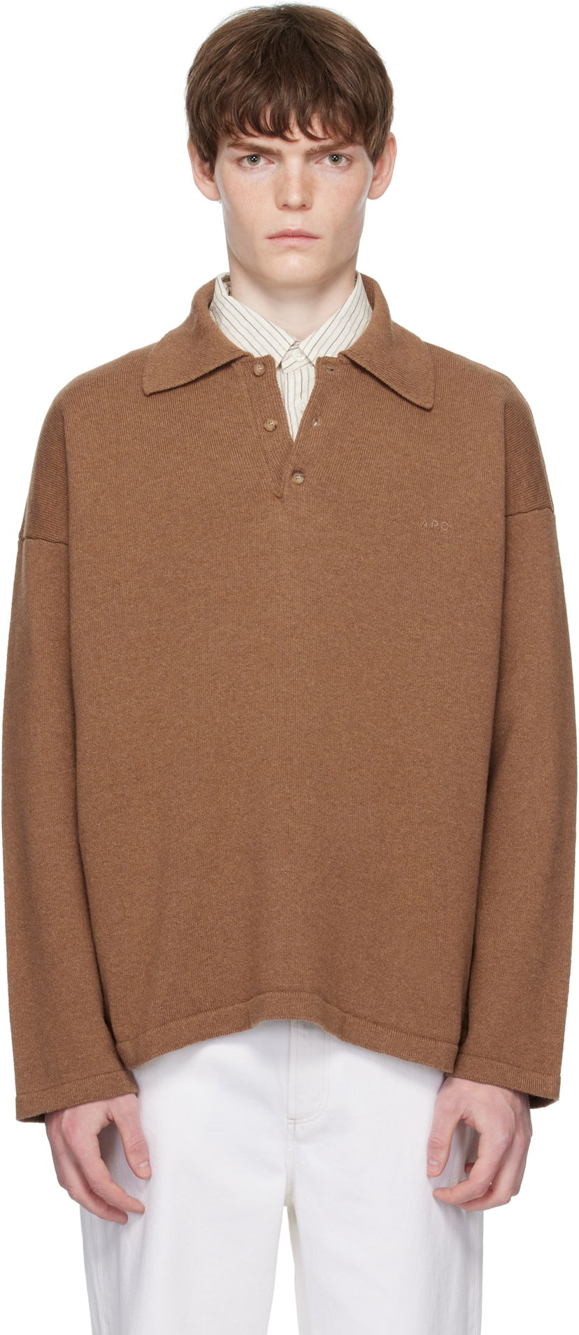 Villapaita A.P.C. A.P.C. Manuel Knit Polo Ruskea | WOASB-H23454