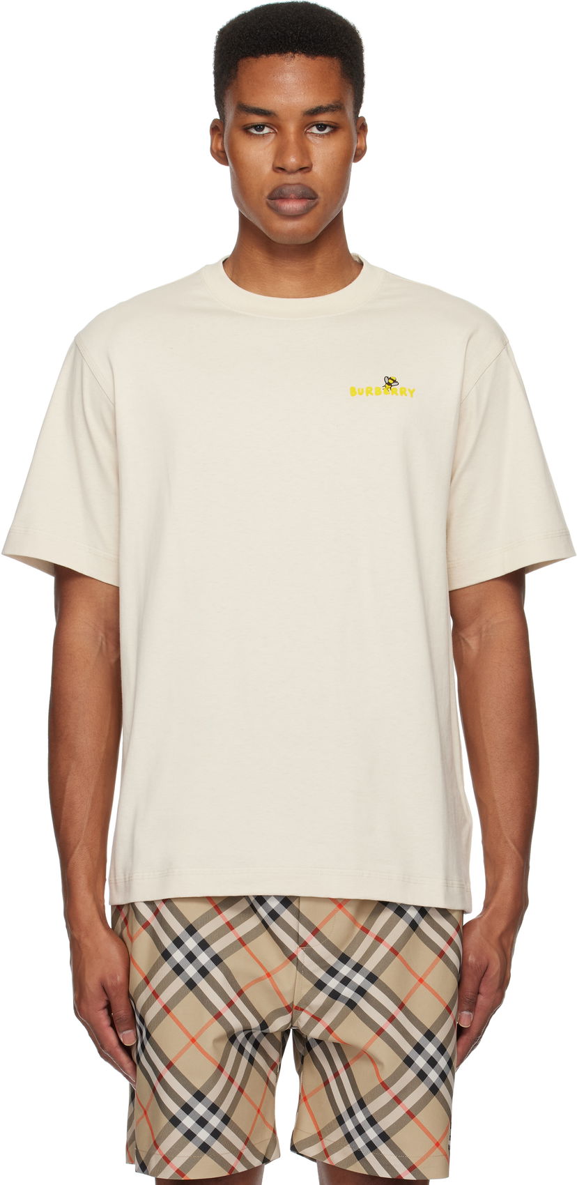 T-paita Burberry Flocked Logo T-Shirt Valkoinen | 8102736