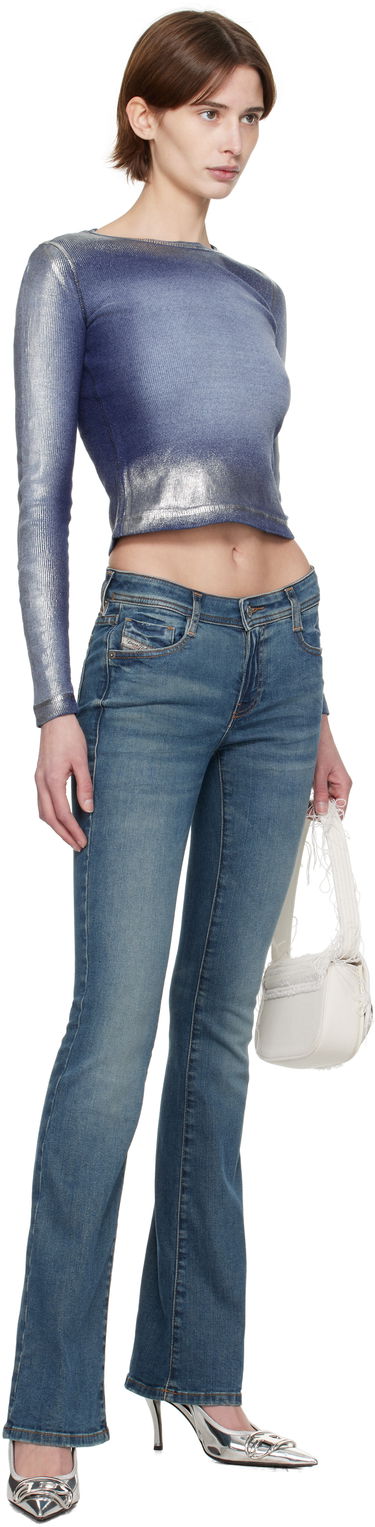 Villapaita Diesel T-Banes-Nc-Q1 Cropped Ribbed Long Sleeve T-Shirt Sininen | A16773 0NJBH, 3