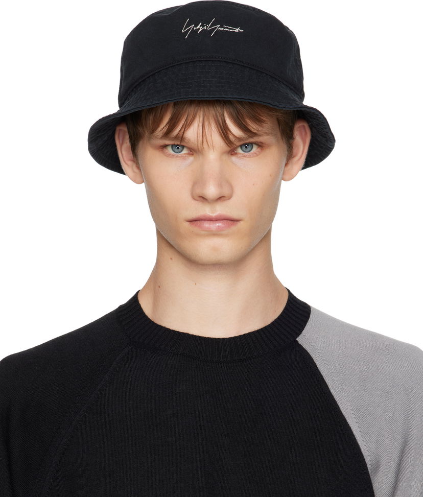 Hattu Yohji Yamamoto Y-3 KRUO Bucket Hat by Yohji Yamamoto Musta | JZ0917