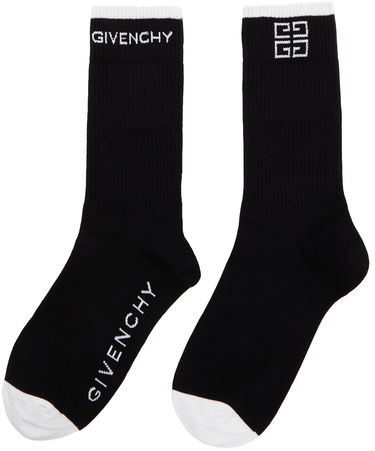 Sukat Givenchy Givenchy 4G Socks Musta | BMB02A4037, 1