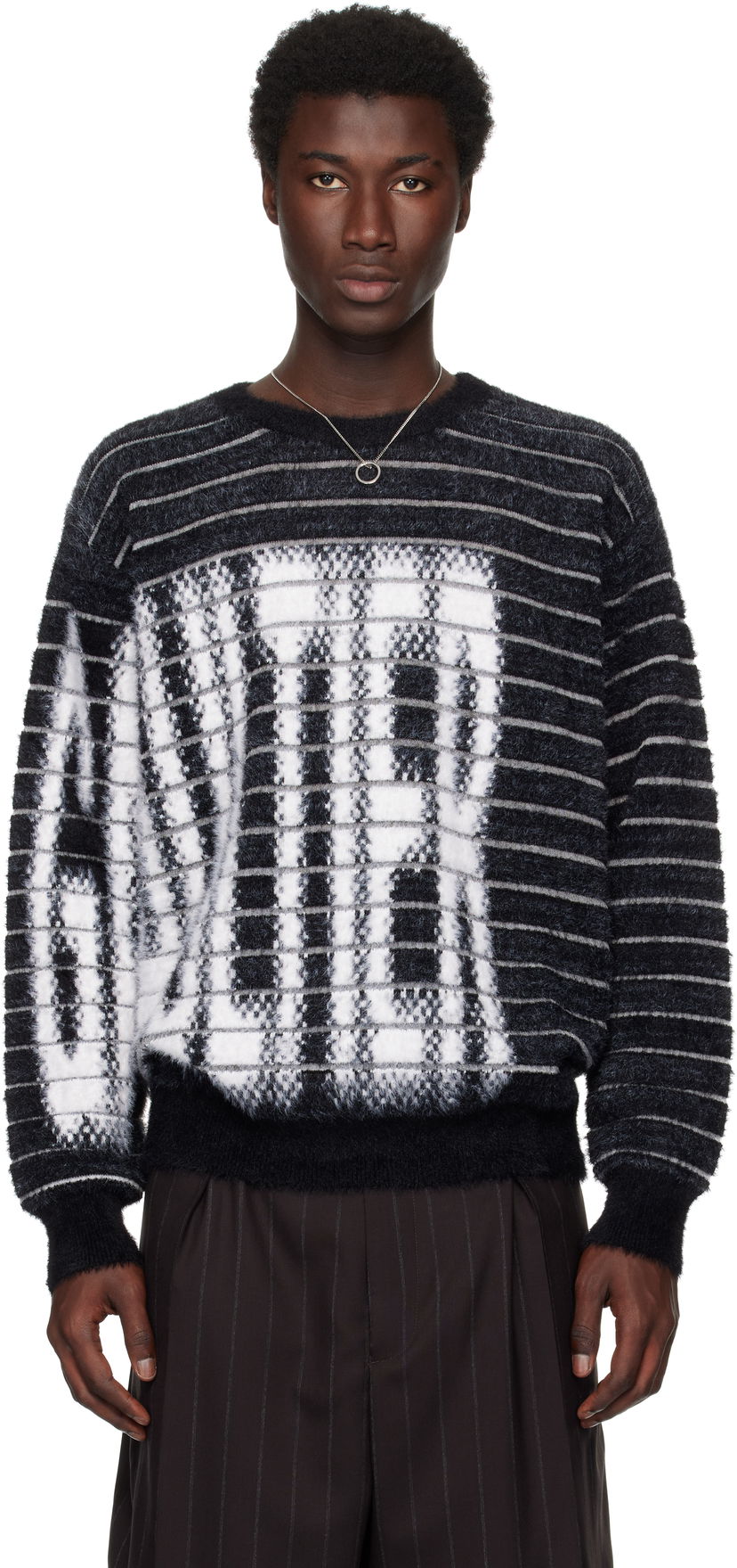 Villapaita Jean Paul Gaultier Jean Paul Gaultier Jacquard 'Gaultier' Sweater Musta | 25/03-W-PO013-K004-0001
