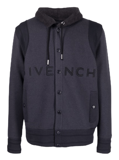 Takki Givenchy Hooded Embroidered Varsity Jacket Tummansininen | BM00R64YAD 410