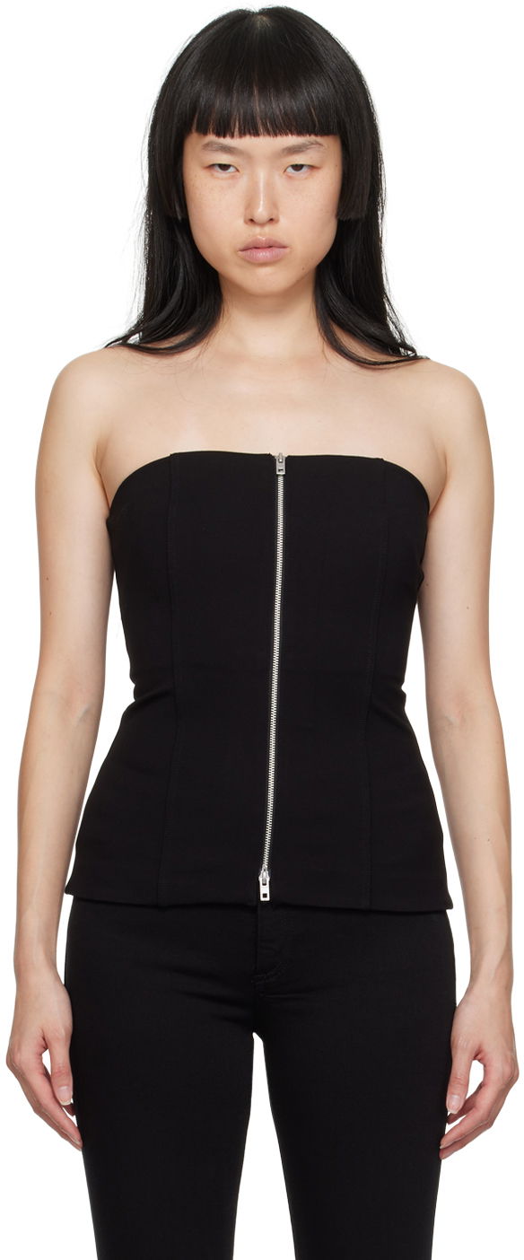 Tankkitoppi rag & bone Irina Zip-Front Tank Top Musta | WAC23HT015LC15