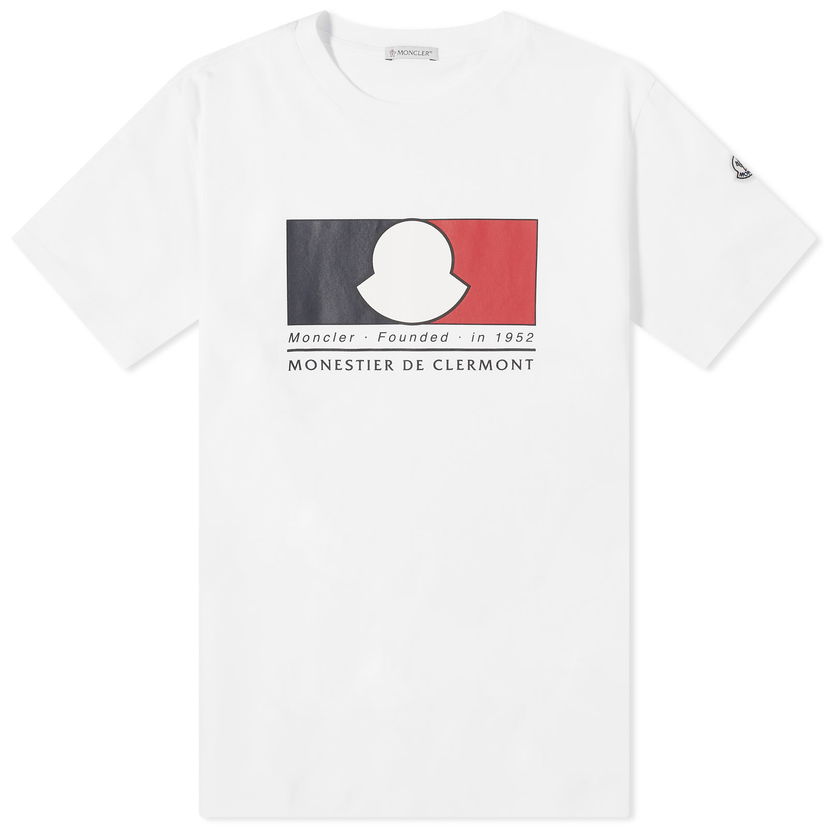 T-paita Moncler Box Logo T-Shirt White Valkoinen | 8C000-19-8390T-002