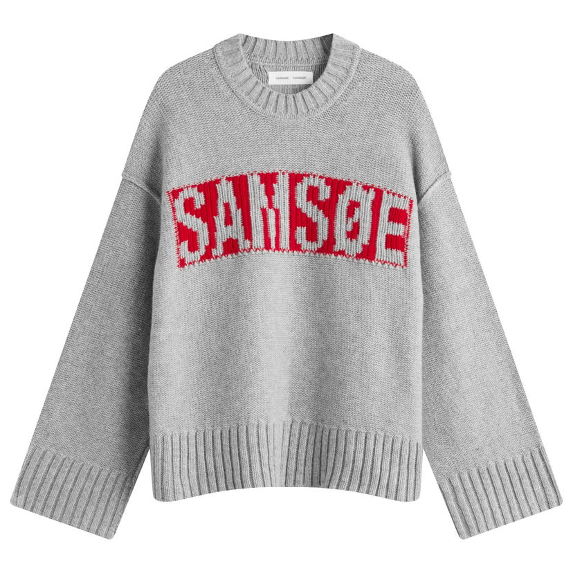 Villapaita Samsoe Samsoe Samsøe Samsøe Sakeiku Logo Knit Jumper Harmaa | F25300175-CLR000337