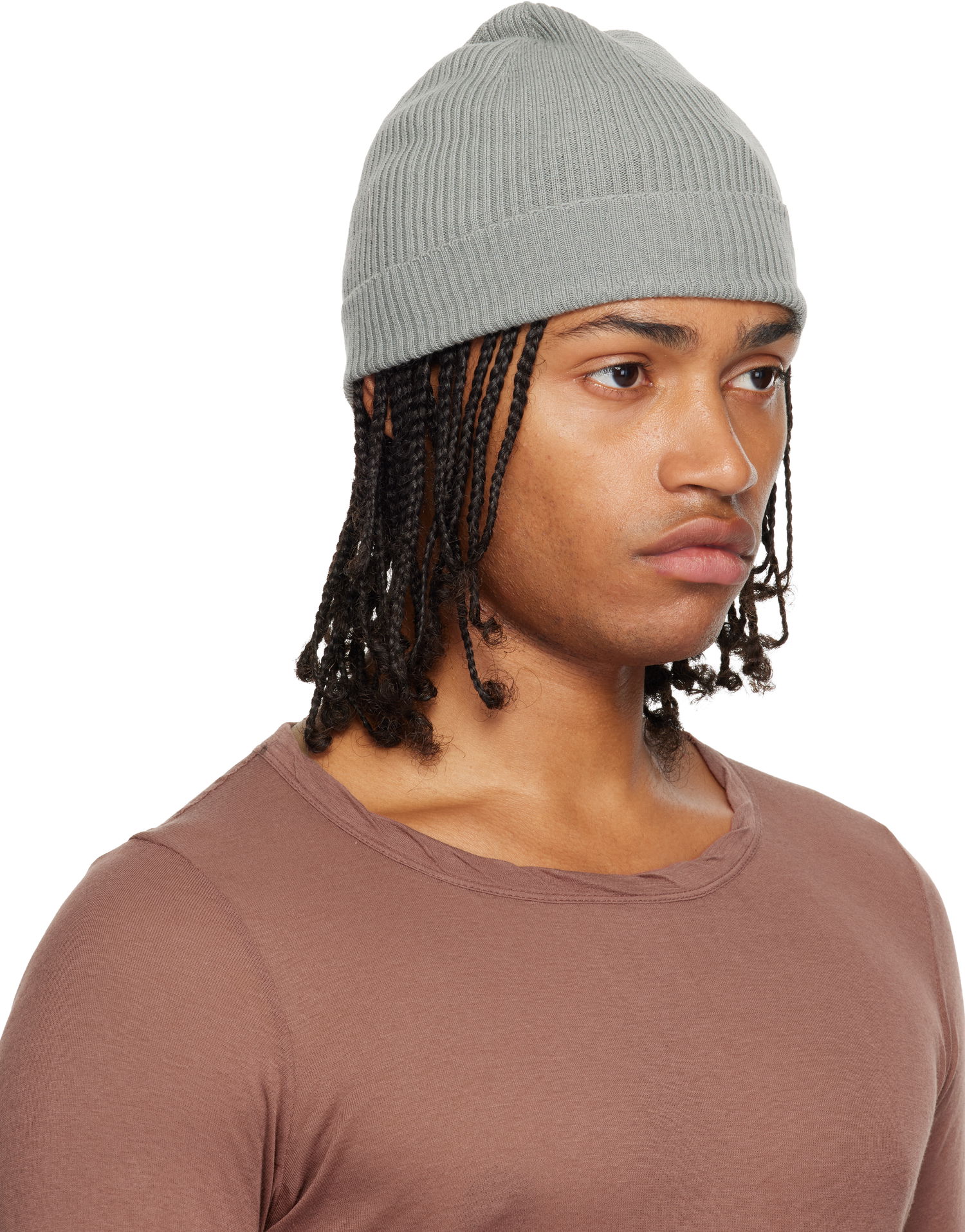 Pipo Rick Owens Rick Owens Concordians Ribbed Beanie Harmaa | RU02E1495 RIBM, 1