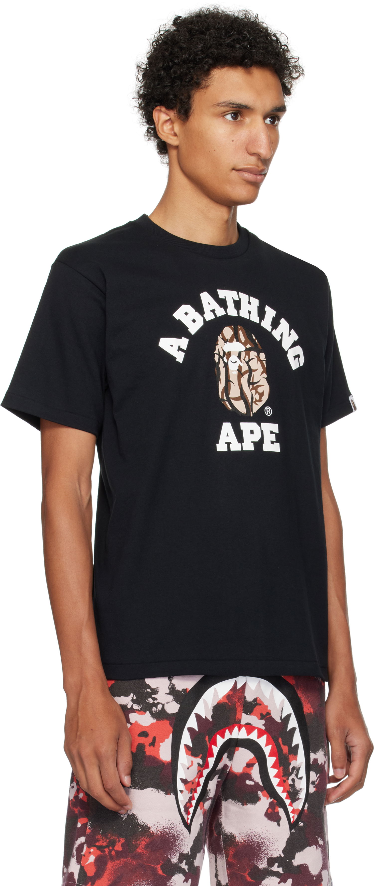 T-paita BAPE A Bathing Ape Trial Camo College T-Shirt Musta | 001TEL301033M, 1