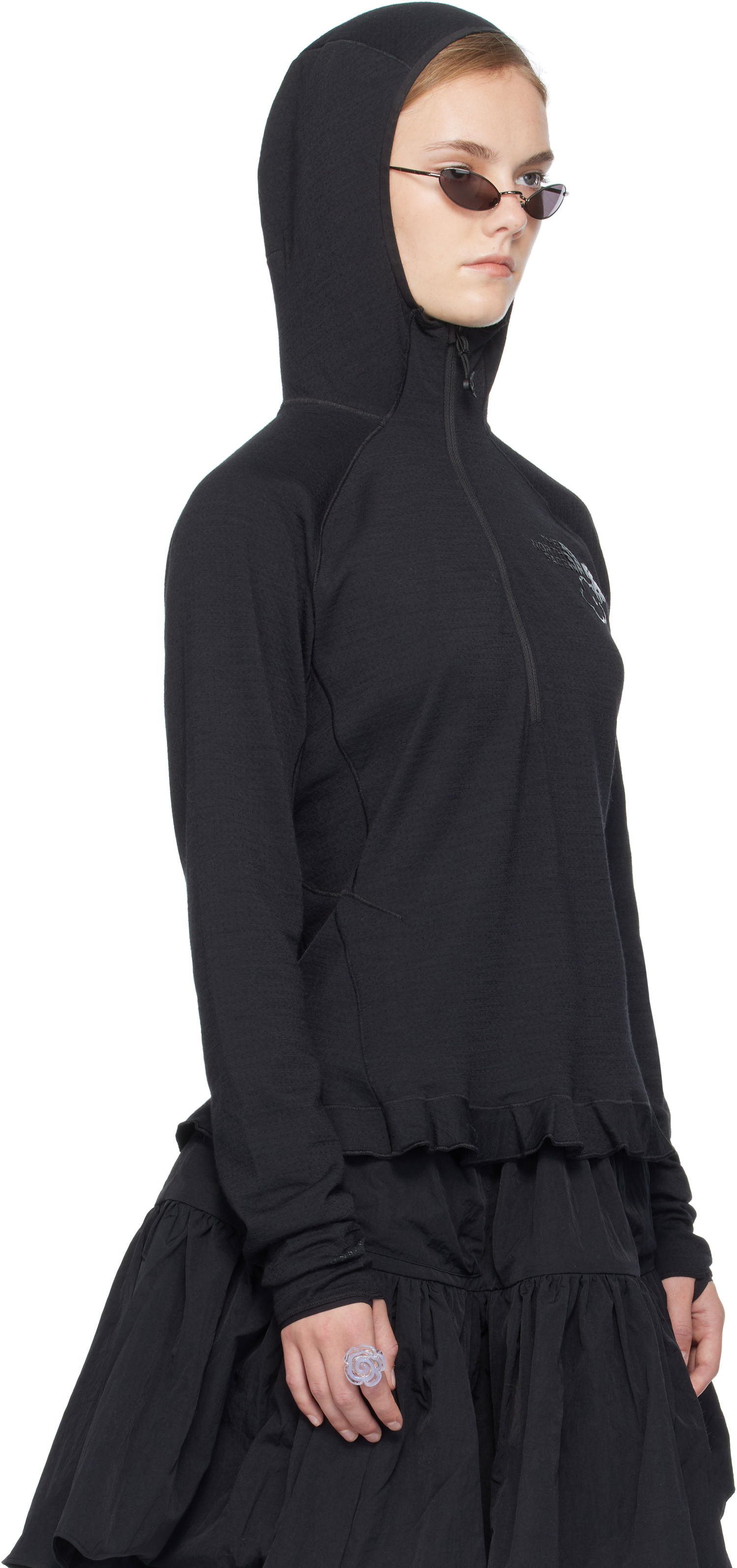Huppari Cecilie Bahnsen Cecilie Bahnsen The North Face Edition Dotknit Wool Baselayer Hoodie Musta | NF0A8FAHJK3, 1