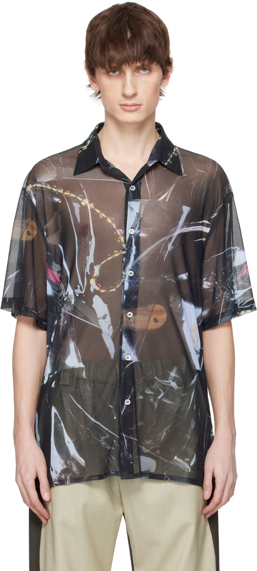 Paita Serapis Serapis Sougiades Grid Mesh Shirt Musta | SS25_MS_1S