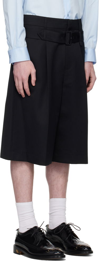 Shortsit Simone Rocha Simone Rocha Wide Leg Multi Belt Loop Shorts Musta | 4160 1217, 1