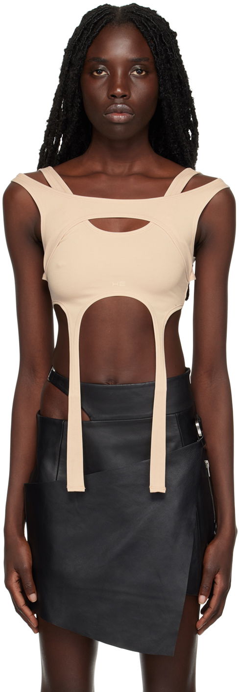 Tankkitoppi HELIOT EMIL Harness Tank Top Beige | HE_W_13_005_P03_BE16