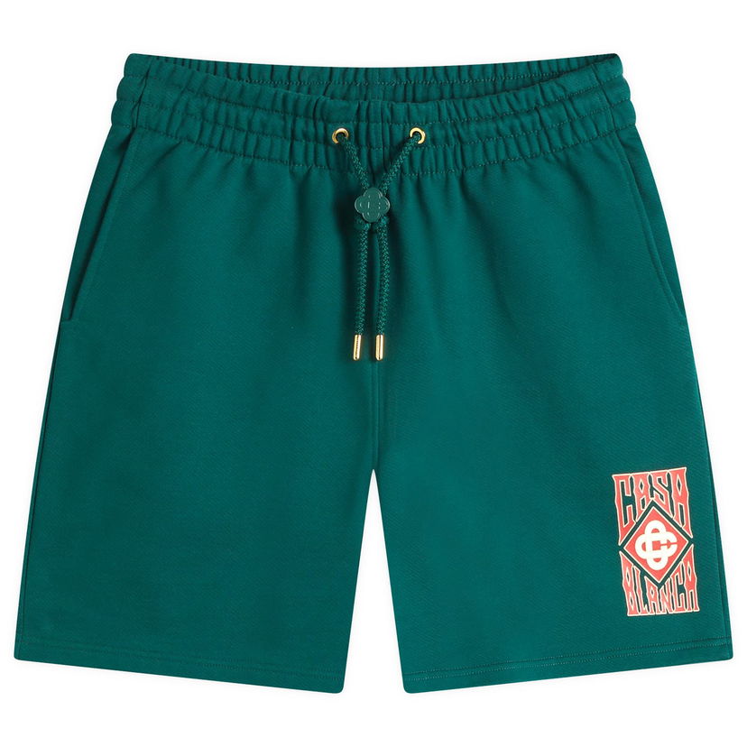 Shortsit Casablanca Casablanca Gothic Logo Sweat Shorts, Size Large Vihreä | MS25-JTR-003-02