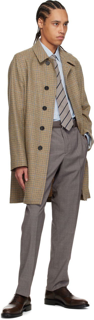 Takit Paul Smith Paul Smith Casual Fit Check Coat Beige | M1R-391Y-P02567-61, 3
