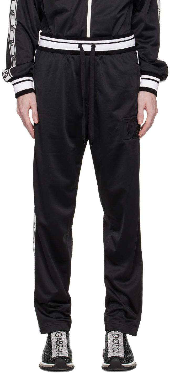 Verryttelyhousut Dolce & Gabbana Black Embossed Lounge Pants Musta | GVETAZHU7B7