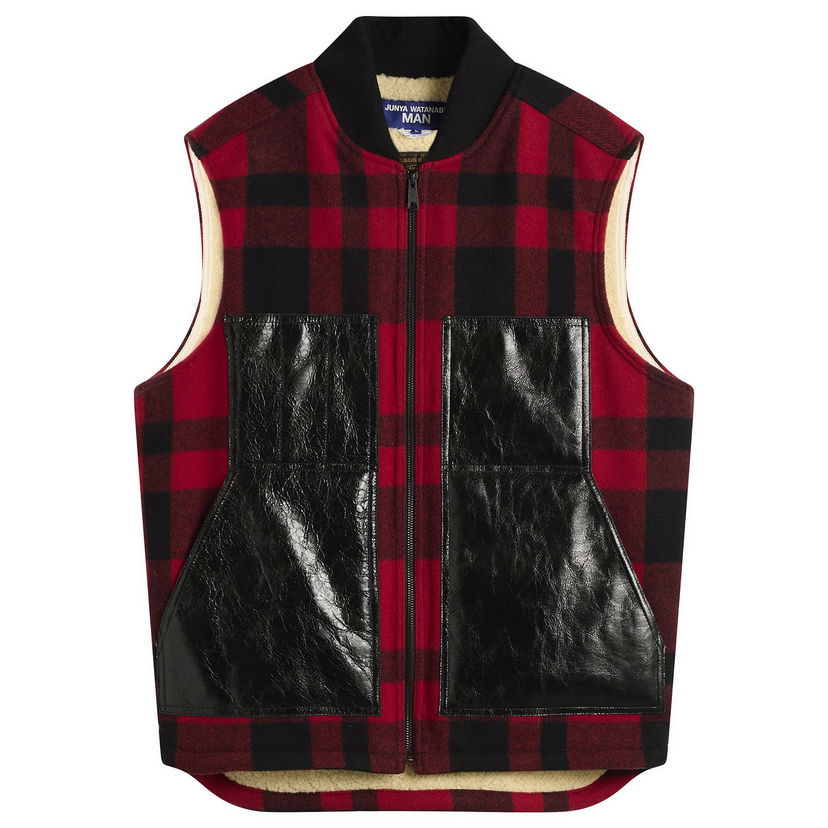 Liivi Junya Watanabe Junya Watanabe MAN x Filson Plaid Wool Vest with Patent Pockets and Sherpa Lining Monivärinen | WP-V001-051-1