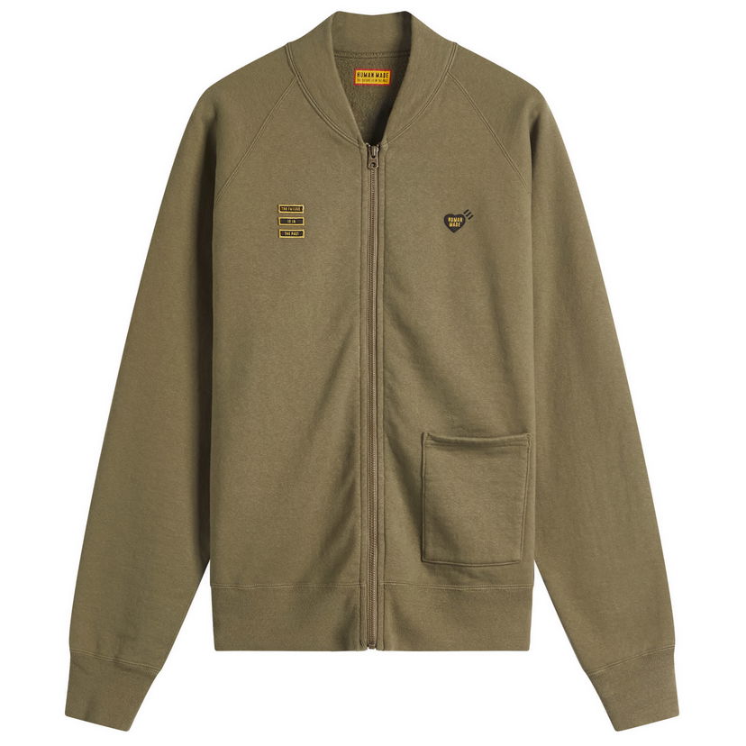 Huppari Human Made Human Made Heart Zip Jersey Bomber Jacket, Size Large Vihreä | HM29CS003-OLV