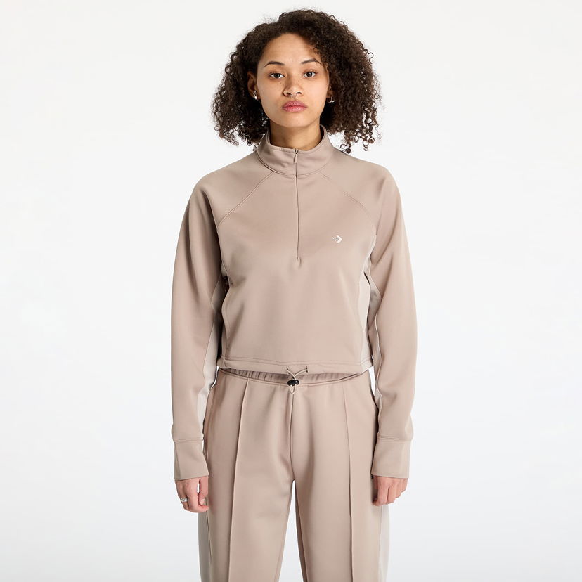 Villapaita Converse Converse Cropped Fleece Turtleneck Sweatshirt Beige | 10028019-A01