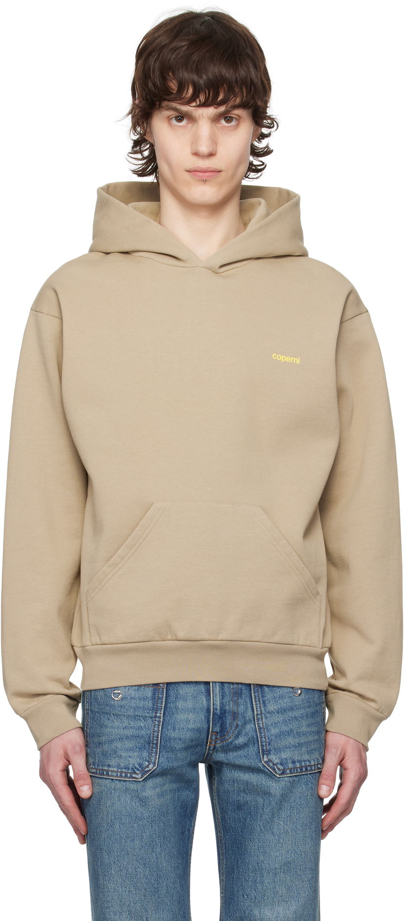 Huppari Coperni Coperni Logo Hoodie Beige | COPJS15F5010MEN