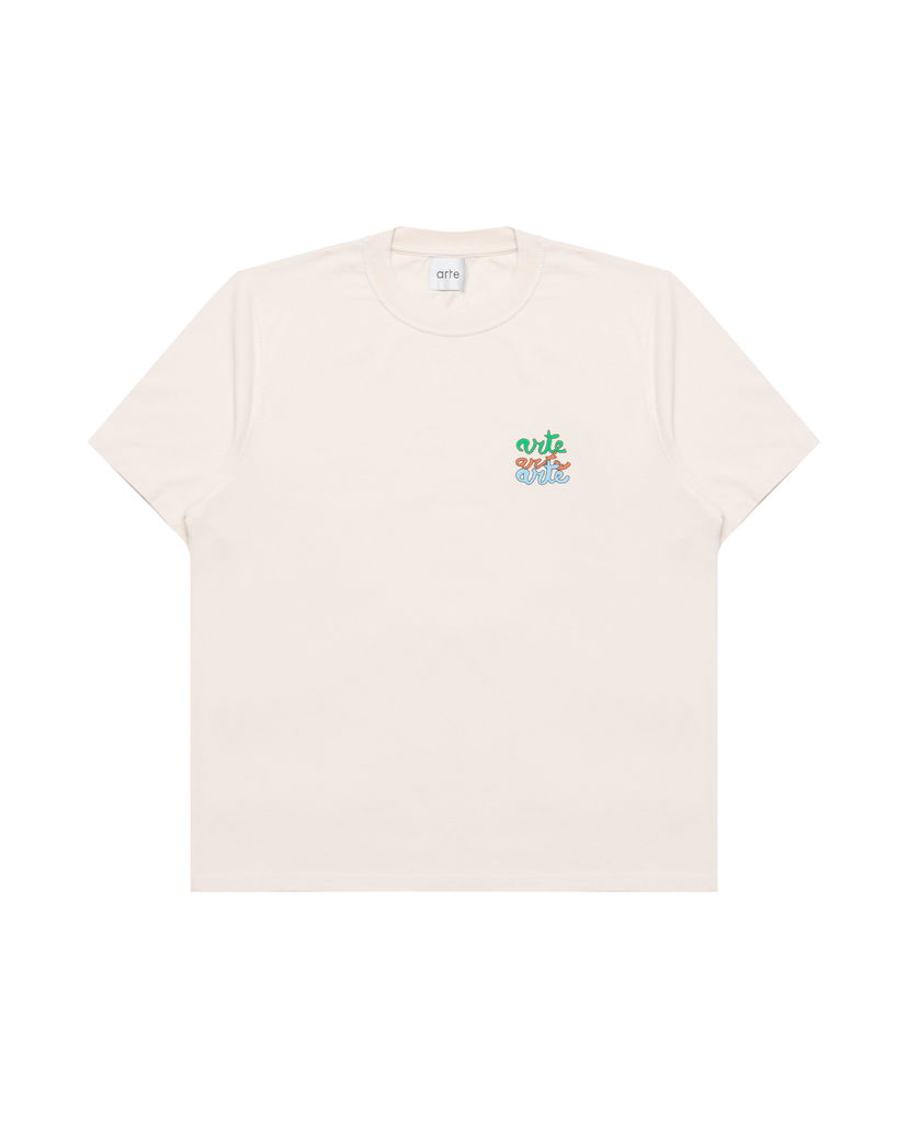 T-paita Arte Antwerp Arte Antwerp Multi Logo T-Shirt Beige | SS25-102T