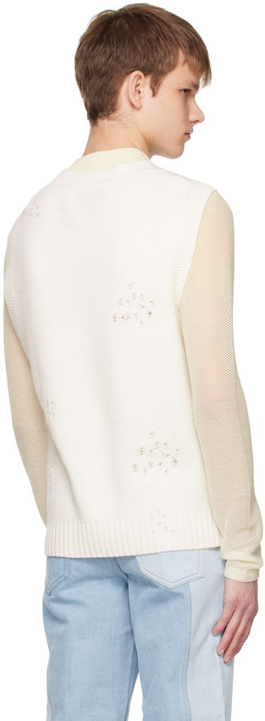 Villapaita Feng Chen Wang Feng Chen Wang Distressed Vest Valkoinen | FUS15KT06, 2