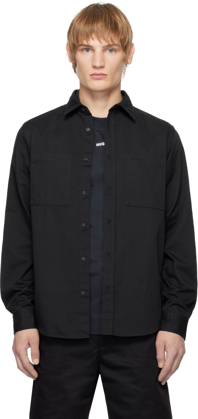 Paita BOSS Logo Pocket Shirt Musta | 50541392