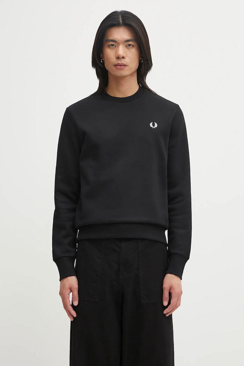 Huppari Fred Perry Fred Perry Crew Neck Sweatshirt M1369 Musta | M1369