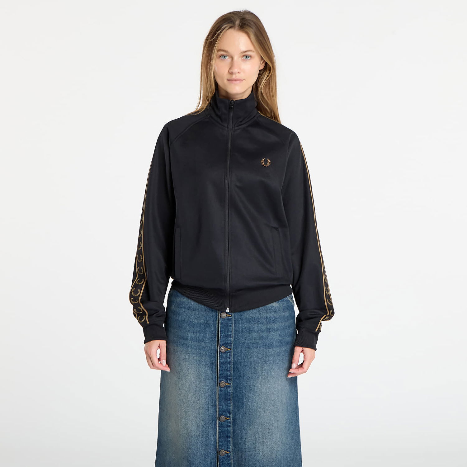 Takki Fred Perry Fred Perry Contrast Tape Track Jacket Musta | J5557 S77, 0