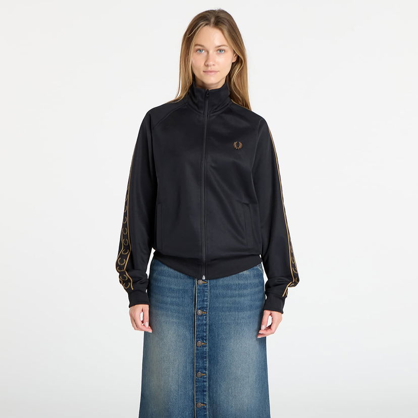 Takki Fred Perry Fred Perry Contrast Tape Track Jacket Musta | J5557 S77