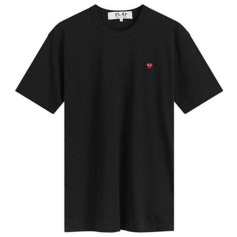 T-paita Comme des Garçons T-Shirt With Red Heart Musta | AX-T304-051-1