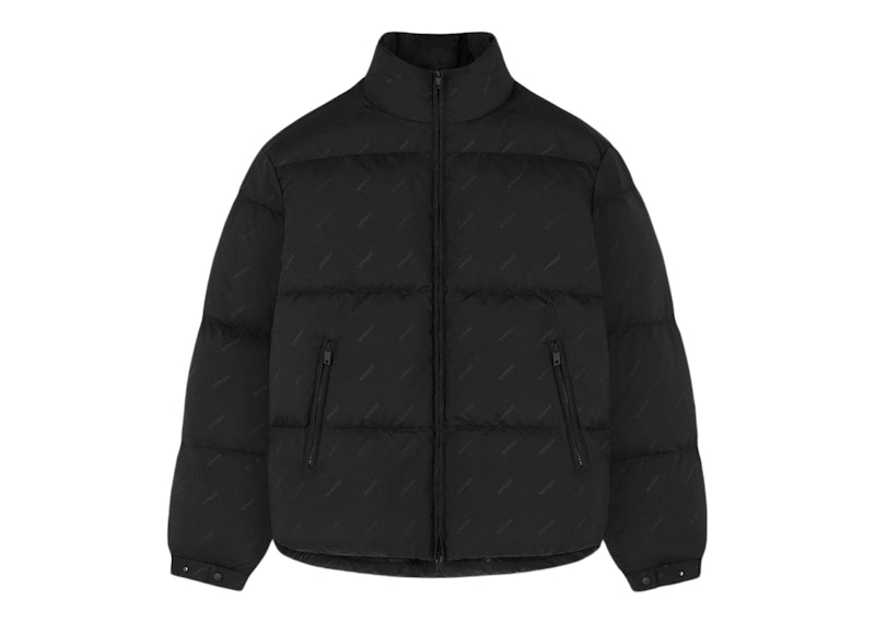 Puffer takki Represent Clo Represent All Over Logo Puffer Jacket Musta | M01199-78