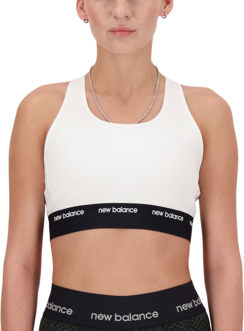 Rintaliivit New Balance Sleek Medium Support Sports Bra Valkoinen | wb41048-wt