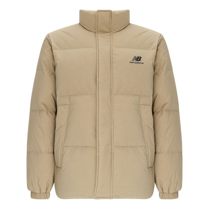 Puffer takki New Balance Logo Sports Down Jacket Beige | AMJ24359-TWD