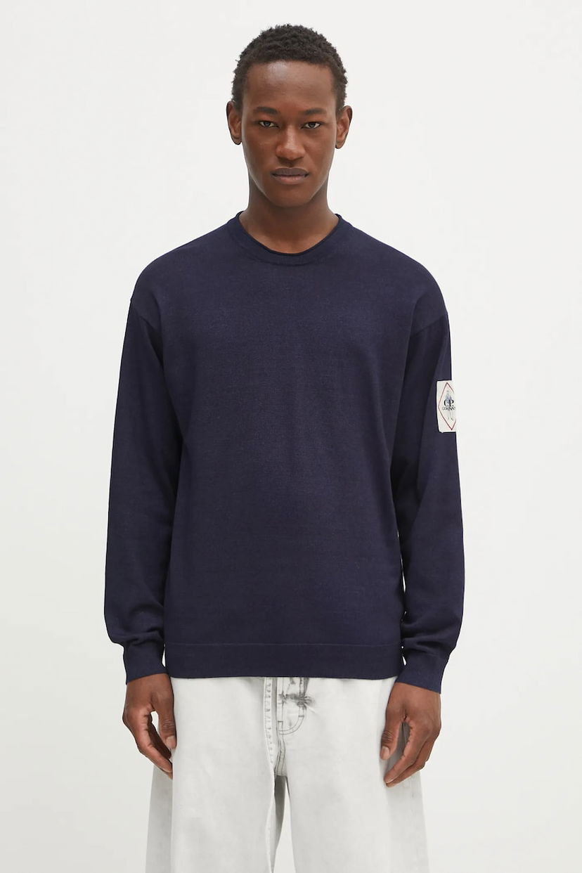 Villapaita C.P. Company C.P. Company Crewneck Sweater Tummansininen | 18CMKN195A110330A
