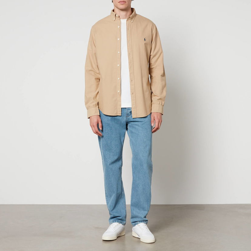 Paita Polo by Ralph Lauren Polo Ralph Lauren Gefärbtes Custom-Fit Oxfordhemd - Surrey Tan - Beige | 710889740001