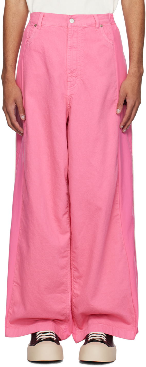 Housut Ambush AMBUSH Paneled Jeans Vaaleanpunainen | BMYB010S23DEN0013200