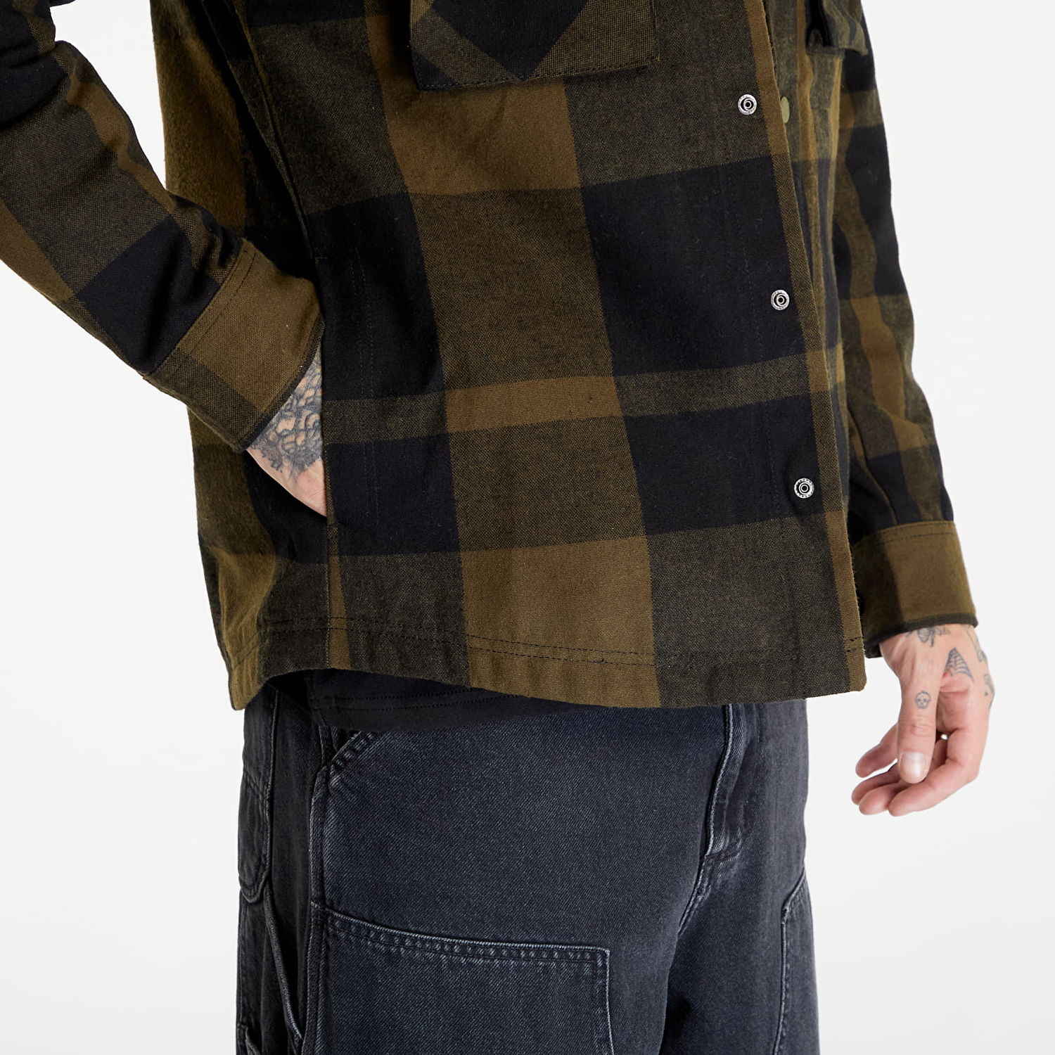 Paita Tommy Hilfiger Tommy Jeans Check Sherpa Lin Overshirt Green Vihreä | DM0DM17250 MR1, 1