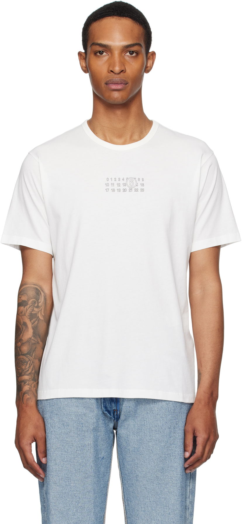 T-paita Maison Margiela MM6 Maison Margiela Logo T-Shirt Valkoinen | SH0GC0057 S24312